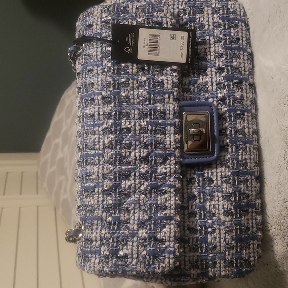 Karl Lagerfeld Paris Agyness LG Shoulder Blue/Multi New with Tage - Picture 5 of 6